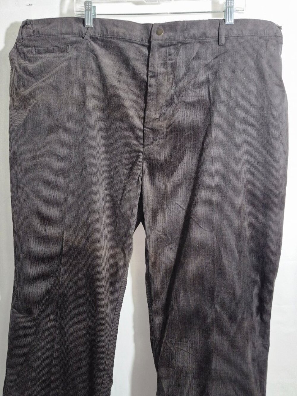 BOTANY 500 Men's corduroy pants, grey, elastic waistband. 52/25
